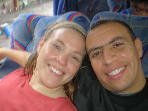Us on the long busride back to Santiago