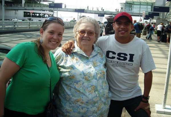 Grandma at the aiport with us