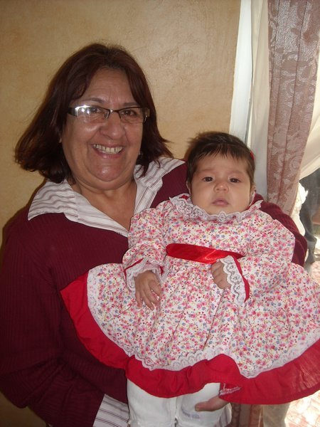 Virginia with Fernanda (the neighbor's baby)