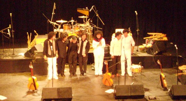 The band finishing the concert