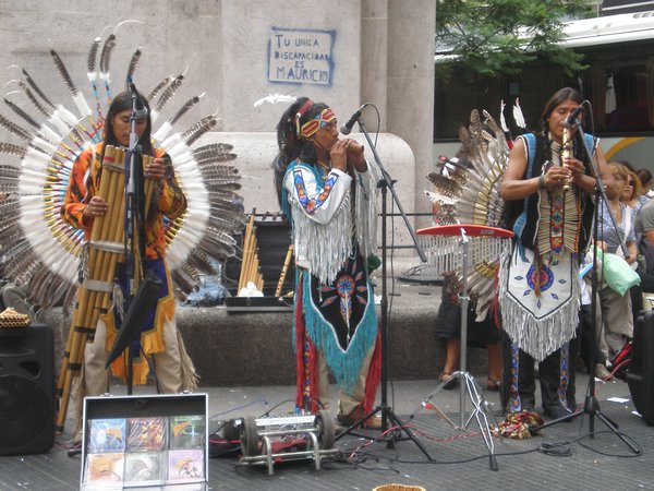 Indigenous groups singing in the streets