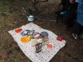Lunch during Trek up Telety Valley