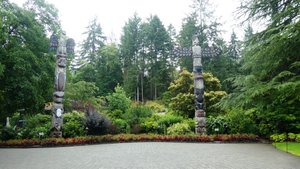 Totem Poles at Butchart Gardens, Vancouver Island, BC