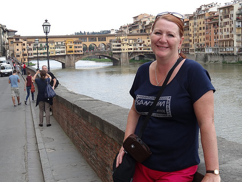 Kate with Ponte Vecchio in the background