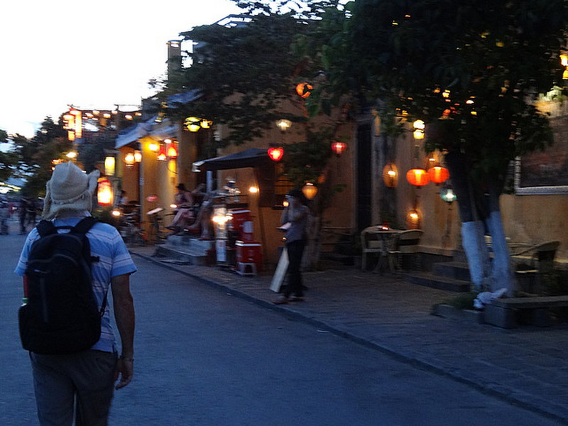 Street lanterns at dusk