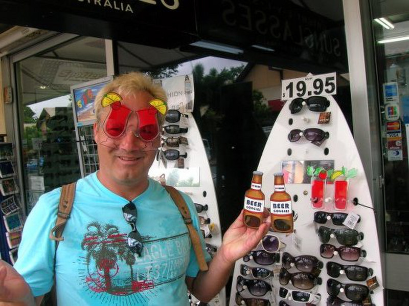 Shopping for sunglasses in Airlie Beach!