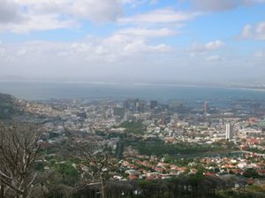 View of Cape Town from Table Mountain summit
