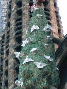 Detail on tower of Sagrada Familia