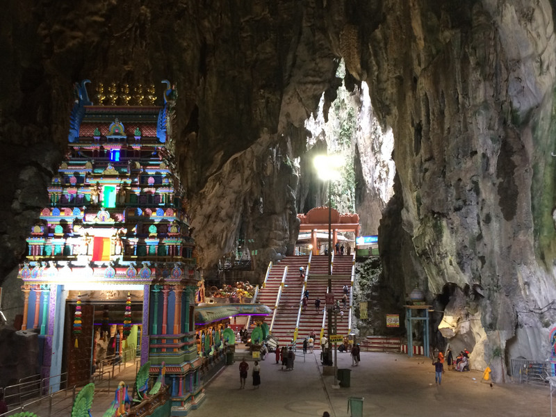 Overlooking the alter inside the Batu Cave 