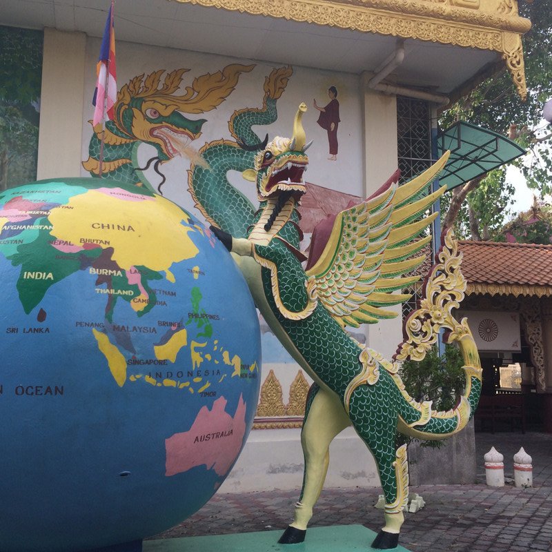 Dragon on Globe - Burmese Buddhist Temple Panang