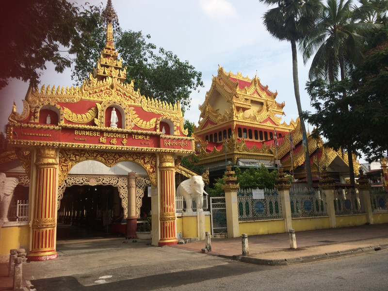Gate at Burmese Buddhist temple - Penang