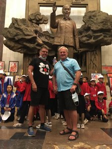Ho Chi Minh Museum - Ron and Darold with Uncle Ho