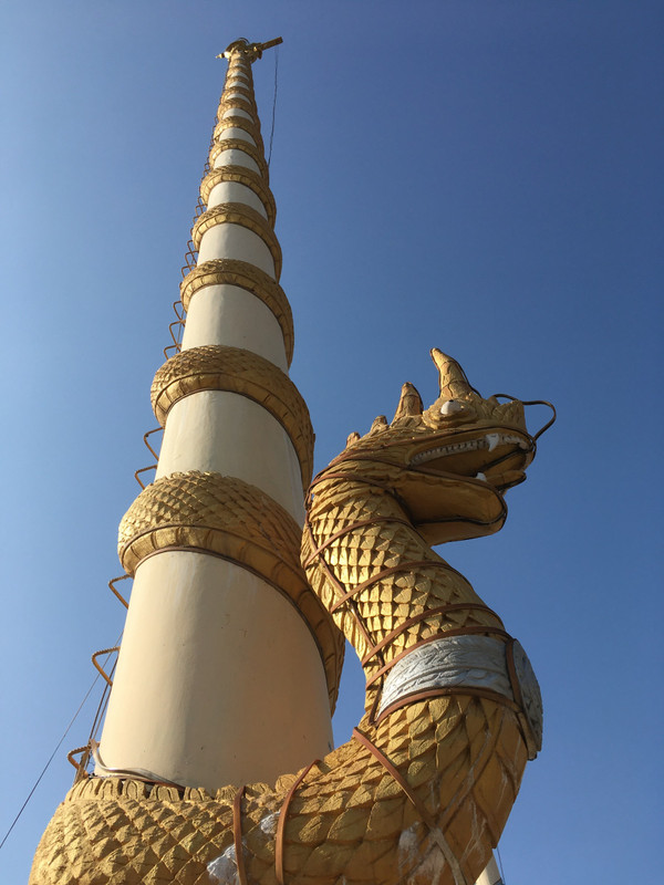 Dragon pole outside Cambodian School