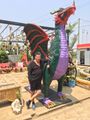 Darold with Dragon made out of bicycle tires!
