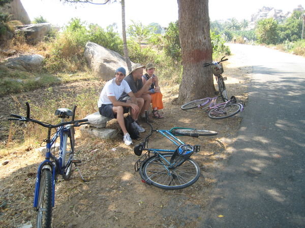 Jason, Caro, and Dave take a bike break
