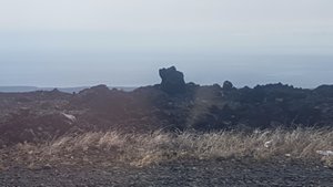 Black lava rocks everywhere