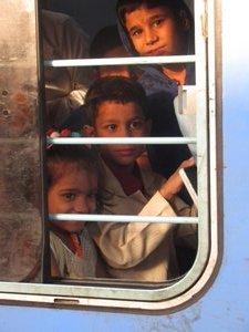 Kids in a train