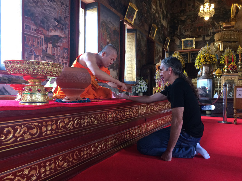 Blessing by a Monk