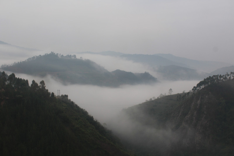 View of the Virunga mountains