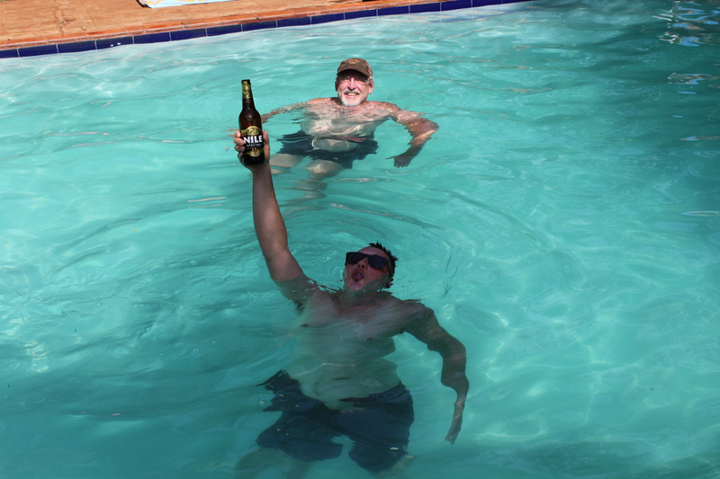 Chris showing off his swimming/drinking skills