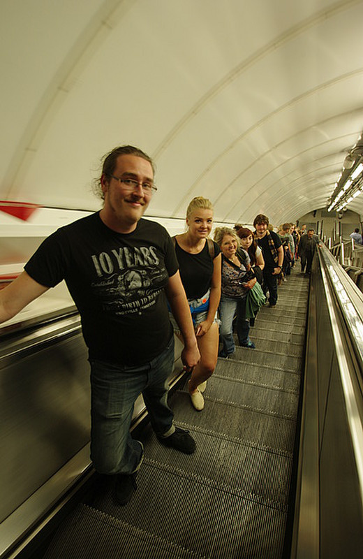 In the labyrinthine London Underground 