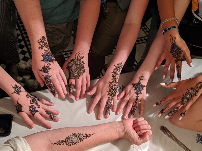 The girls' henna tattoos
