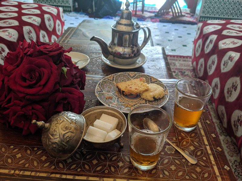 Welcome tea and cookies at Riad Jemaa El Fna