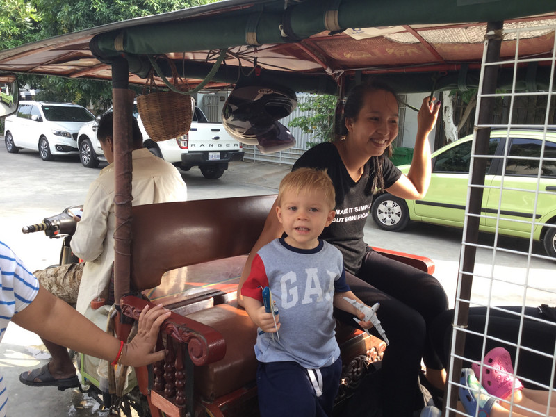 Alexander going off In a tuk tuk to a play date 