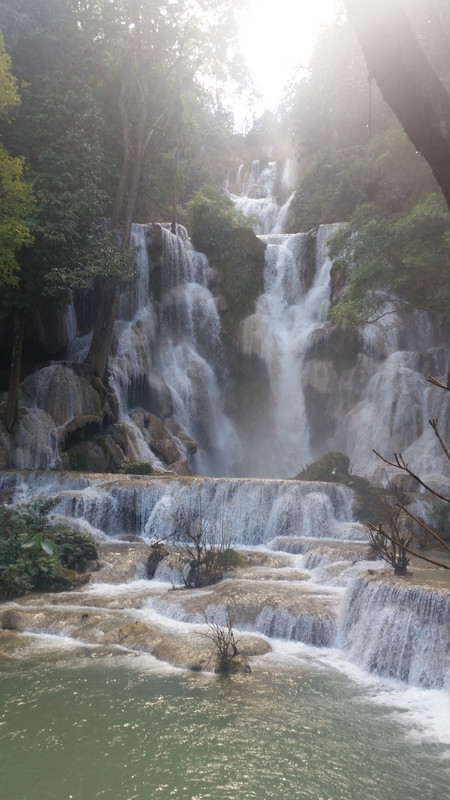The top of the Kuang Si waterfalls