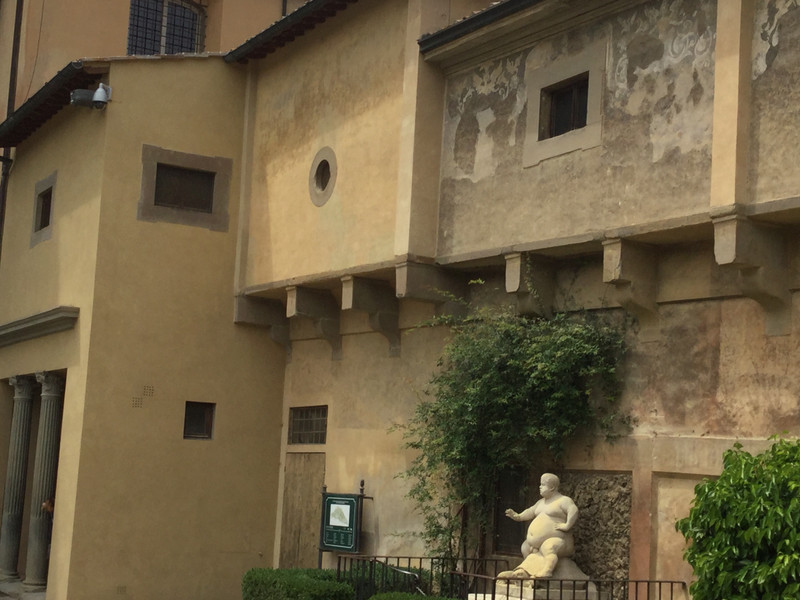 Where the Vasari corridor ends at the Pitti Palace