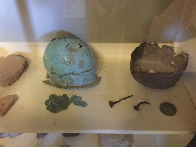 Etruscan helmet and bowl