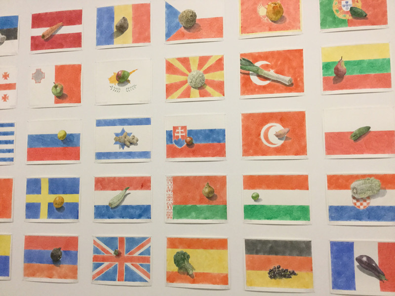 National flags with a vegetable associated with them