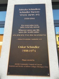 The plaque outside Schindler’s Factory