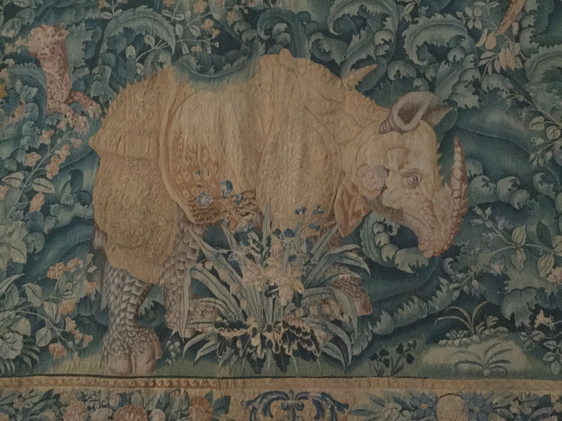 Tapestry of a rhinoceros