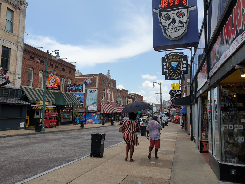 Looking down Beale St