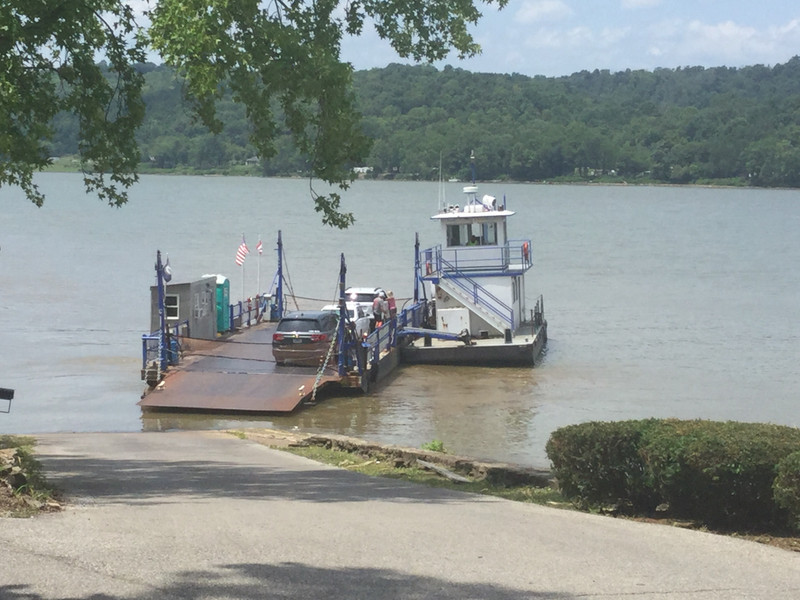The car ferry across the river. 