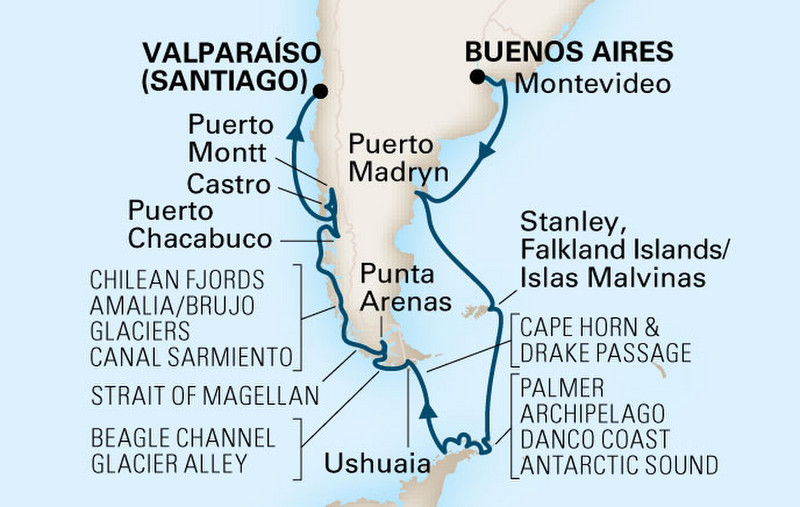 Antarctic ItineraryMap