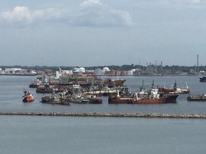 Fishing boat graveyard