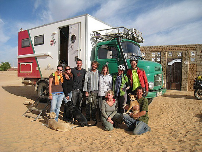 The Gang infront of the Germans Overland Truck.
