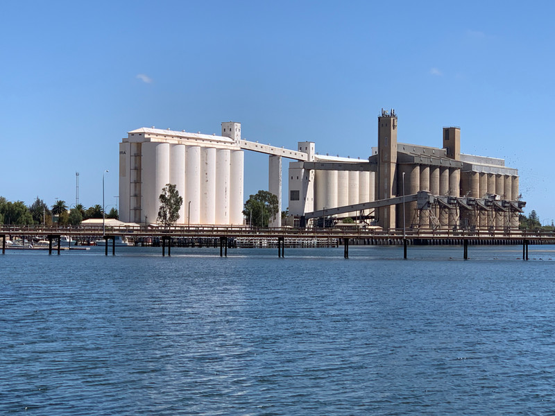 View of Port Pirie silos from the jetty..