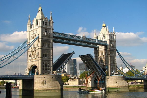 Tower Bridge opened up