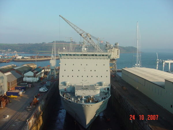 Huge boats in dry dock in Falmouth