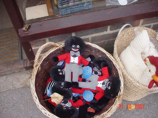 Lynne and Larni bought a golliwog to take home.