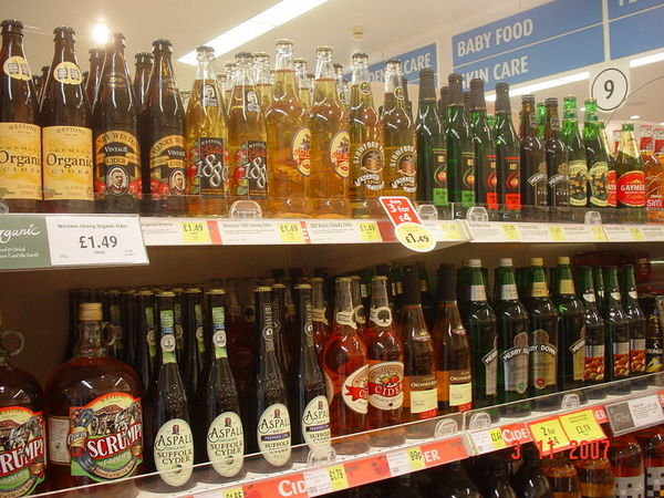 The variety of ciders at Morrisons
