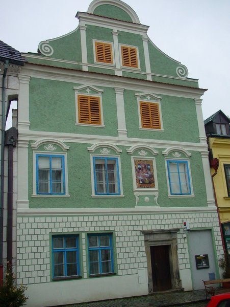 One of many beautiful buildings in Cesky Krumlov