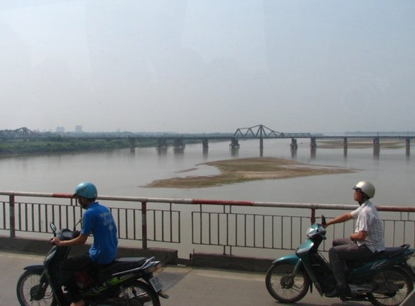 Crossing the river - almost in Hanoi