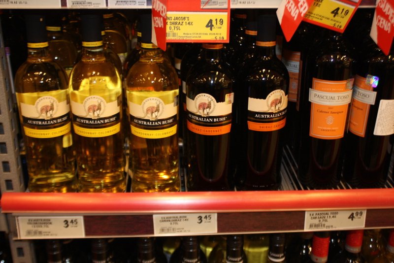 Oz wines in the supermarket