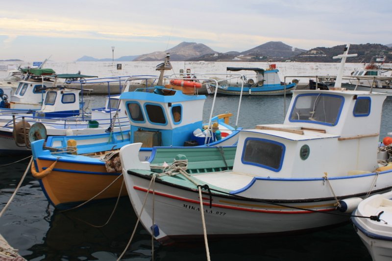 Colourful fishing boats in the harbour