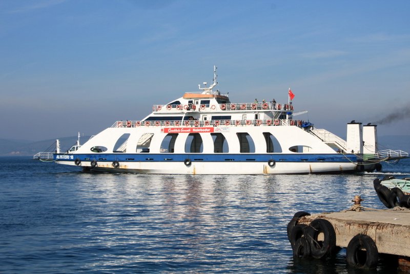 Car ferry crossing the Dardanelles.