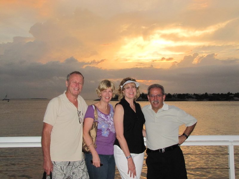The four of us watched the sunset from Mallory Square
